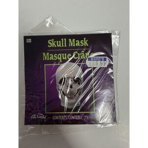Fun World Halloween Horror Skull Skeleton Stocking Mask, White, One-Size